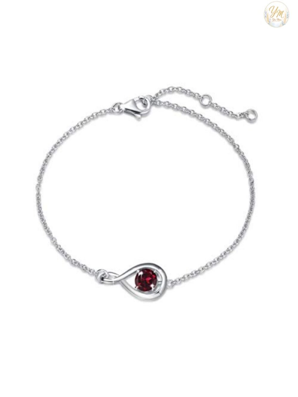 925 Sterling Silver Infinity Birthstone Bracelet Adjustable Women Link Fine